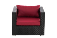 Polyrattan tuinstoel Honolulu robijnrood (7)