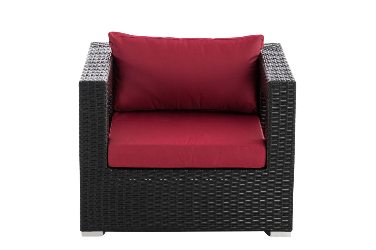Polyrattan tuinstoel Honolulu robijnrood (7)