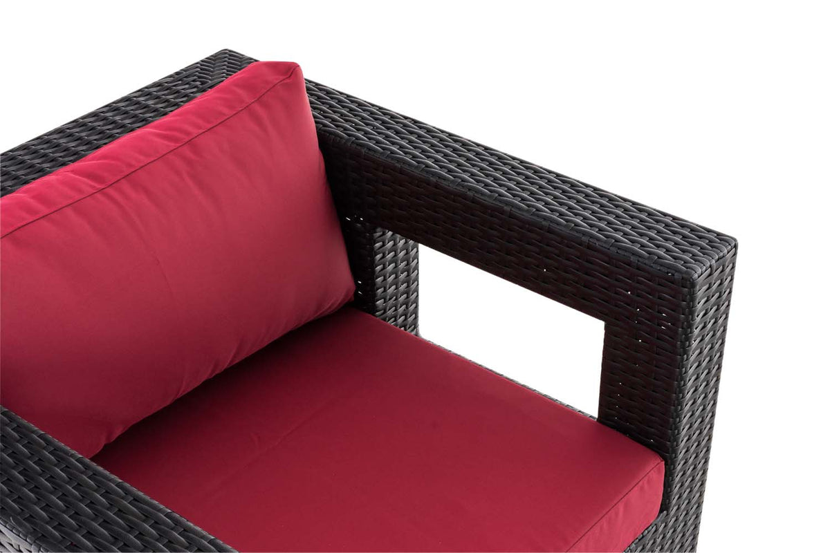 Polyrattan tuinstoel Honolulu robijnrood (9)