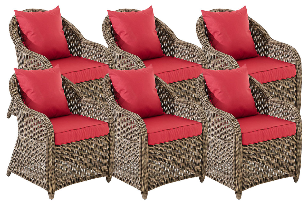 6-delige set fauteuils Stavanger robijnrood (9)