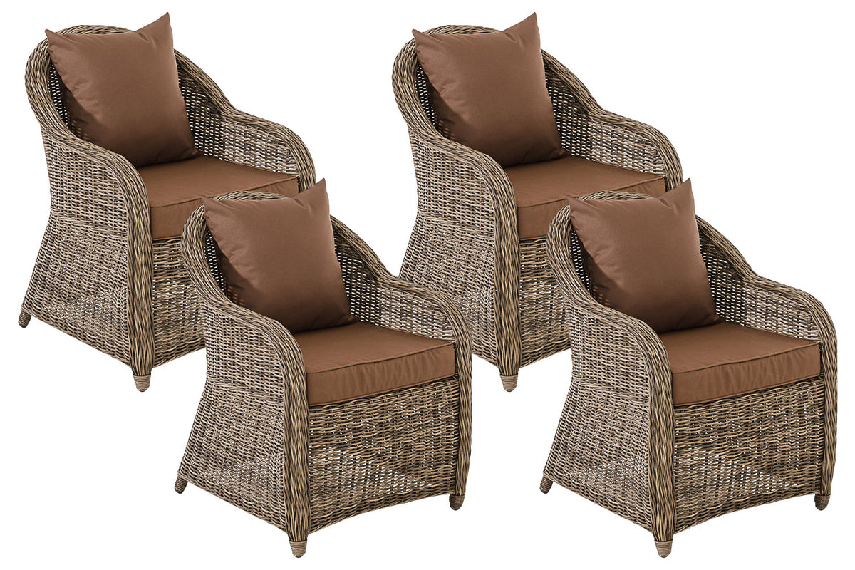 4-delige set fauteuils Stavanger / Farsund terrabruin (9)