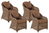 4-delige set fauteuils Stavanger / Farsund terrabruin