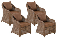 4-delige set fauteuils Stavanger / Farsund terrabruin