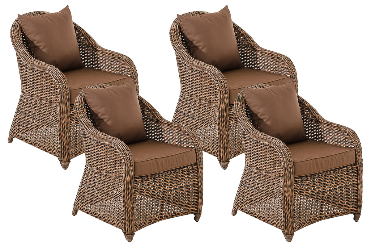 4-delige set fauteuils Stavanger / Farsund terrabruin