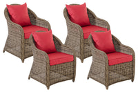 4-delige set fauteuils Stavanger / Farsund robijnrood (9)