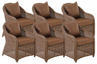 6-delige set fauteuils Stavanger terrabruin