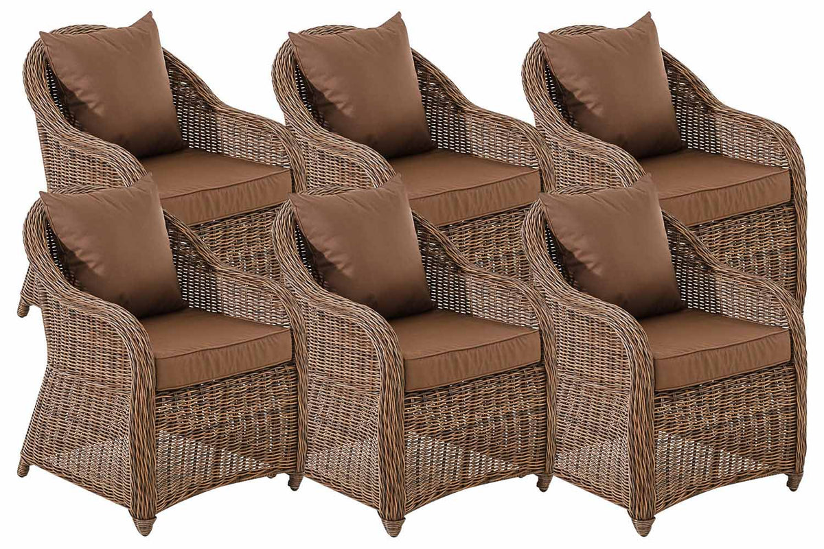 6-delige set fauteuils Stavanger terrabruin