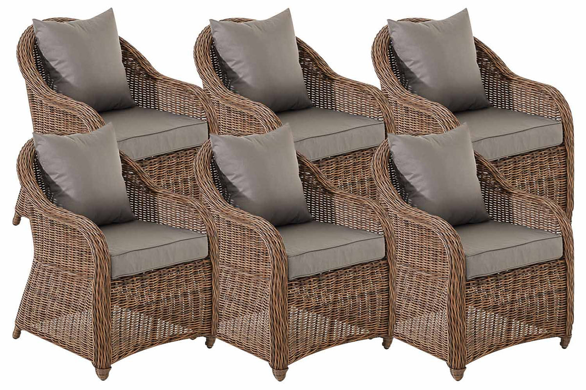 6-delige set fauteuils Stavanger ijzergrijs