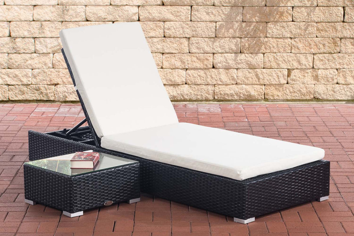 Zonnebed Nadi met tafel crèmewit