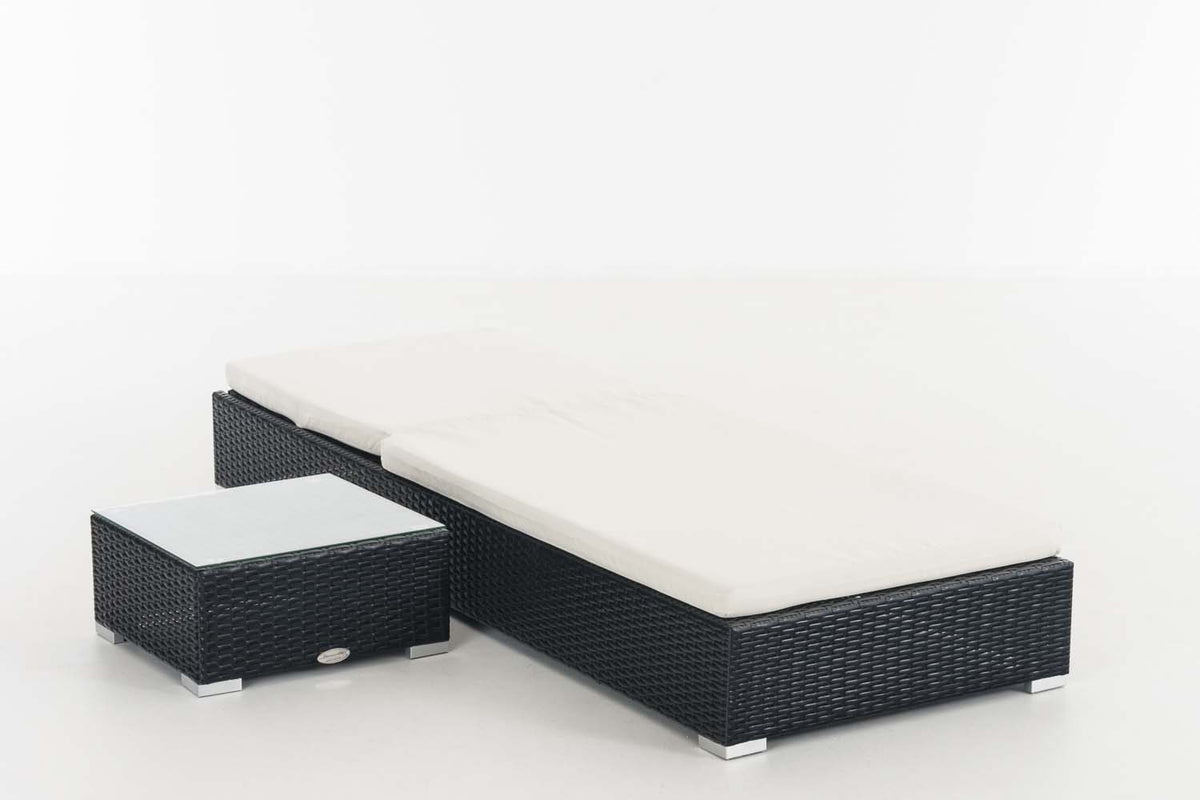 Zonnebed Nadi met tafel crèmewit (2)