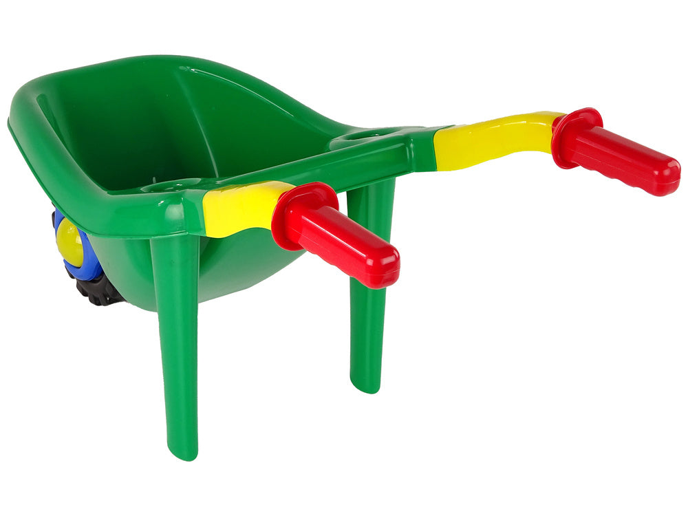 Grote kleurrijke tuinkruiwagen groen (2)