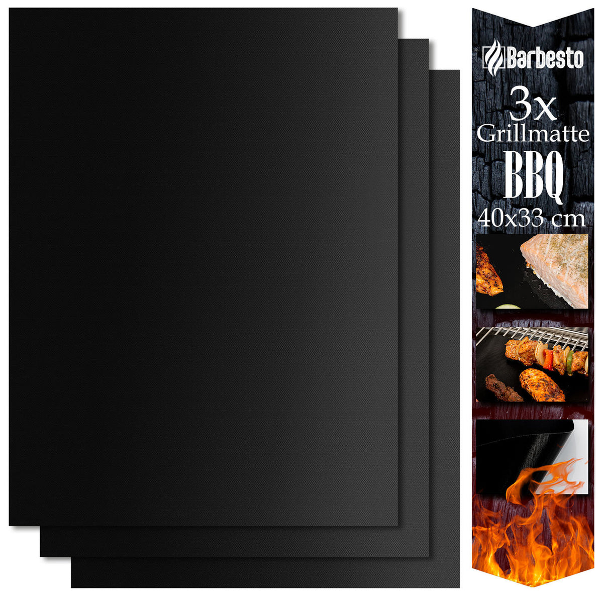 Grillmatten (set van 3) 40x33 cm