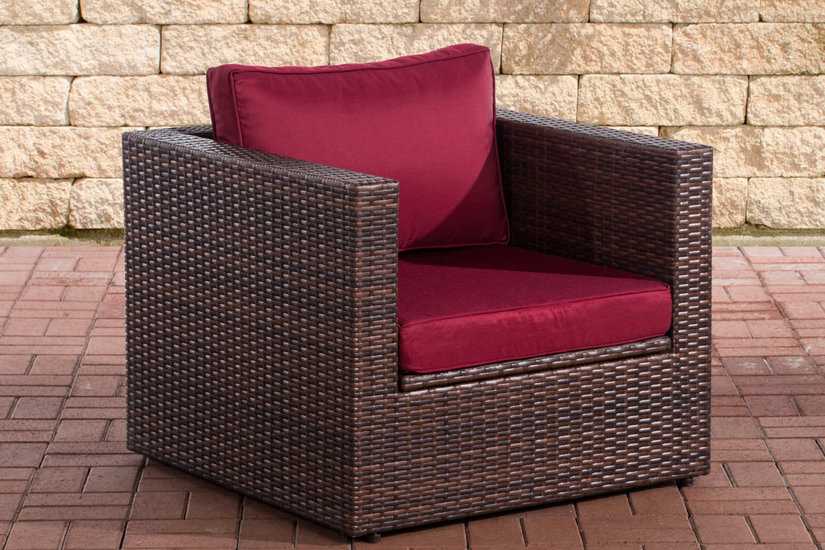 Fauteuil Tibera robijnrood