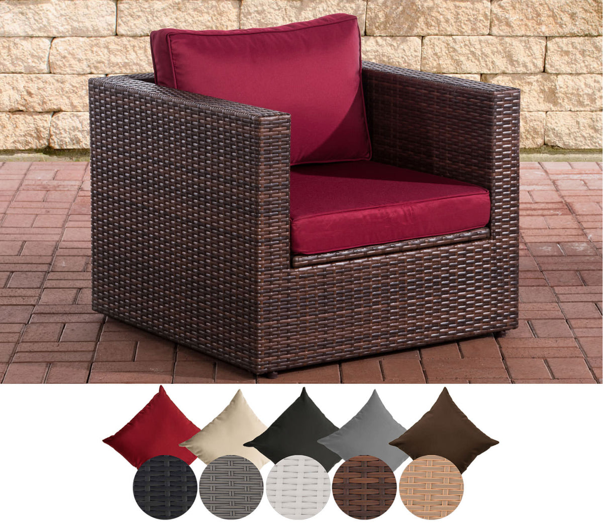 Fauteuil Tibera robijnrood (6)