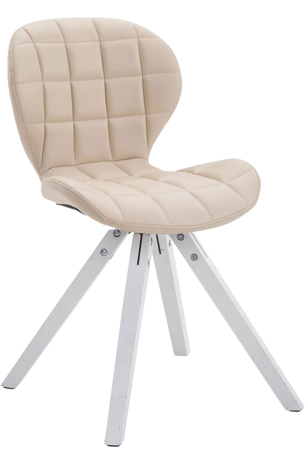Bezoekersstoel Alyssa kunstleer Square wit