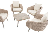 Lounge-set Ameland rond rotan crèmewit 40 cm (lichtgrijs) (3)