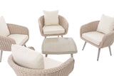 Lounge-set Ameland rond rotan crèmewit 40 cm (lichtgrijs) (4)