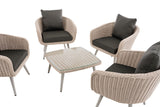 Lounge-set Ameland rond rotan antraciet 45 cm (lichtgrijs) (3)