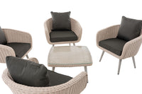 Lounge-set Ameland rond rotan antraciet 45 cm (lichtgrijs) (4)