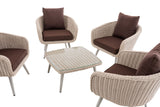 Lounge-set Ameland rond rotan terrabruin 40 cm (lichtgrijs) (3)