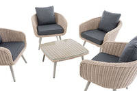 Lounge-set Ameland rond rotan ijzergrijs 40 cm (lichtgrijs) (3)