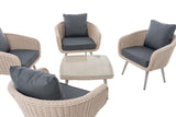 Lounge-set Ameland rond rotan ijzergrijs 45 cm (lichtgrijs) (4)