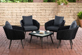 Lounge-set Ameland rond rotan ijzergrijs 40 cm (donkergrijs)