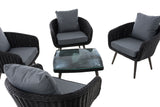 Lounge-set Ameland rond rotan ijzergrijs 40 cm (donkergrijs) (4)