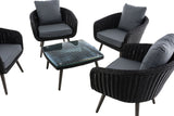 Lounge-set Ameland rond rotan ijzergrijs 45 cm (donkergrijs) (3)