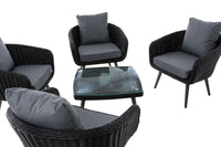 Lounge-set Ameland rond rotan ijzergrijs 45 cm (donkergrijs) (4)