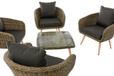 Lounge-set Ameland rond vlechtwerk antraciet 40 cm (lichtbruin) (4)