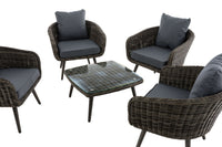 Lounge-set Ameland rond rotan ijzergrijs 40 cm (donkergrijs) (7)