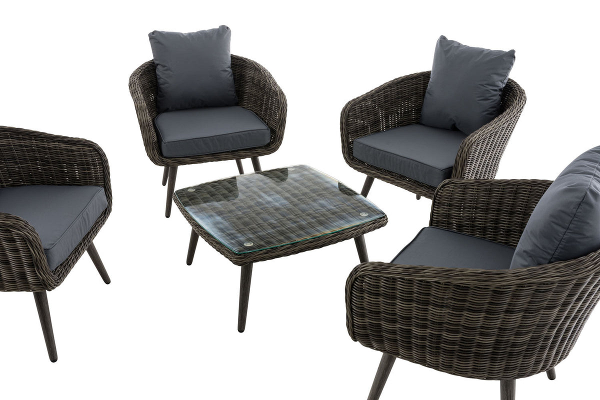 Lounge-set Ameland rond rotan ijzergrijs 40 cm (donkergrijs) (7)