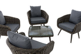 Lounge-set Ameland rond rotan ijzergrijs 40 cm (donkergrijs) (8)