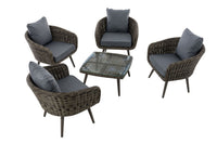 Lounge-set Ameland rond rotan ijzergrijs 45 cm (donkergrijs) (6)