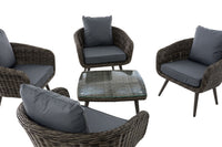 Lounge-set Ameland rond rotan ijzergrijs 45 cm (donkergrijs) (8)