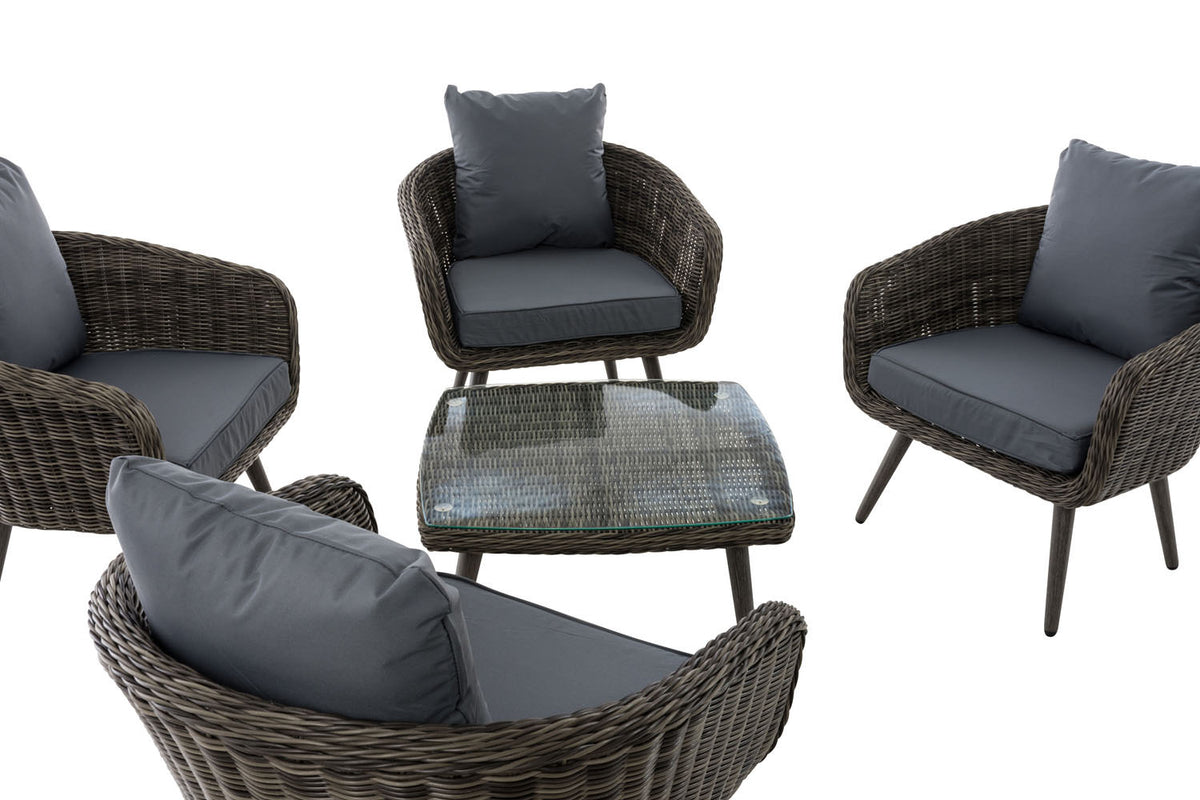 Lounge-set Ameland rond rotan ijzergrijs 45 cm (donkergrijs) (8)