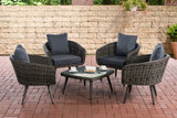 Lounge-set Ameland rond rotan ijzergrijs 40 cm (donkergrijs) (5)