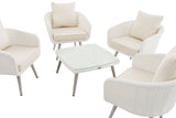 Lounge-set Ameland plat riet crèmewit 40 cm (lichtgrijs) (3)