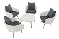 Lounge-set Ameland plat riet ijzergrijs 40 cm (lichtgrijs) (2)
