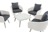 Lounge-set Ameland plat riet ijzergrijs 40 cm (lichtgrijs) (3)