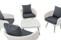 Lounge-set Ameland plat riet ijzergrijs 40 cm (lichtgrijs) (4)