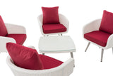 Lounge-set Ameland plat riet robijnrood 40 cm (Lichtgrijs) (4)