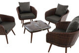 Lounge-set Ameland plat riet antraciet 45 cm (donkerbruin) (3)