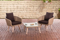 Balkonset Ameland plat rotan terrabruin 40 cm (lichtbruin)