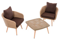 Balkonset Ameland plat rotan terrabruin 40 cm (lichtbruin) (2)
