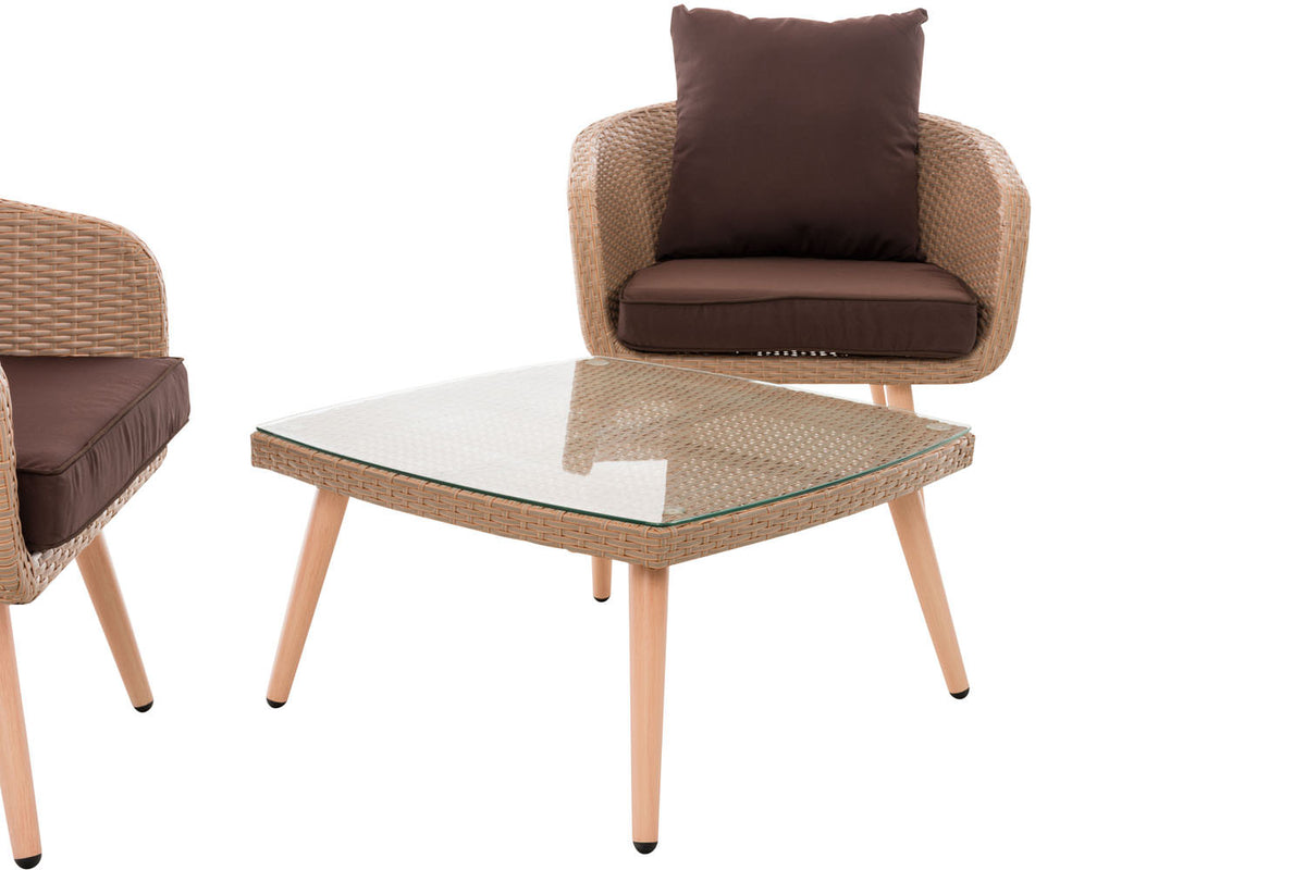 Balkonset Ameland plat rotan terrabruin 40 cm (lichtbruin) (3)