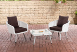 Balkonset Ameland plat rotan terrabruin 40 cm (lichtgrijs)