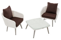 Balkonset Ameland plat rotan terrabruin 40 cm (lichtgrijs) (2)