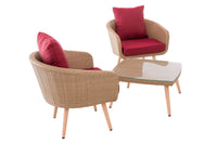 Balkonset Ameland plat rotan robijnrood 45 cm (lichtbruin) (4)